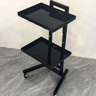 미용실 트레이 접이식 투명 파마 수납 이동식, 1개, 블랙