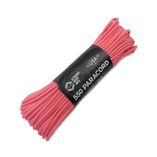 ATWOOD ROPE MFG 550 Pararcord 傘繩 4mm 30公尺, 粉紅色, 1個