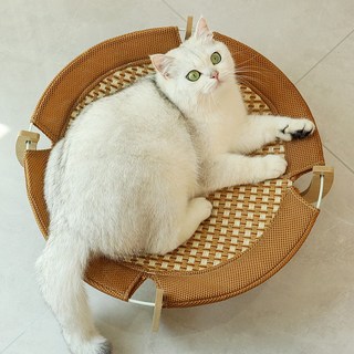 고양이 집 돗자리형 고양이 침대 여름 고양이 해먹 펫 집 탈부착 및 세탁 가능 펫 용품, 1세트, 원목색