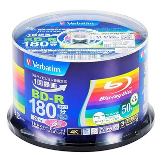 Verbatim BD-R 25GB 바베이텀 1회 녹화용 블루레이 디스크 50장+3장 증량 팩, VBR130RP53SV4, 1개