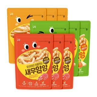 어린이용 구운과자 얌얌 혼합 구성 맛별3개씩, 9개, 35g, 양파맛+감자맛+새우맛