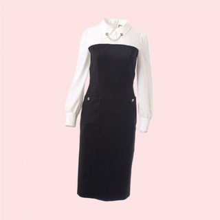 모조에스핀 배색포인트 카라넥 원피스 J244MSE903