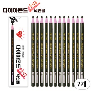 보성아이엔디 다이아몬드 색연필 종이말이식 언더라인/채점용 학생색연필 검정 1타(12자루), 7개, 1색, 검정(12개)