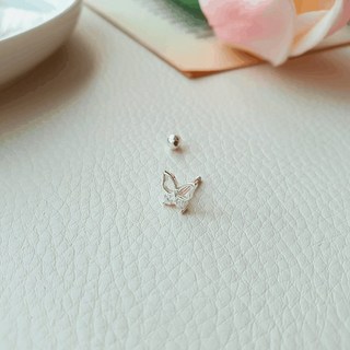 925 실버 피어싱 귀걸이 이너컨츠 트라거스 큐빅 나비