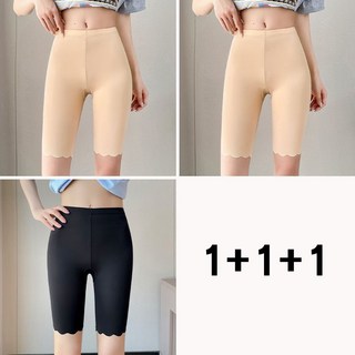 1+1+1 여성 속바지 봄 여름 슬림핏 냉장고 노라인 하이웨스트 얇은 레깅스 반바지 겸용 필라테스 5부 팬츠 WMY