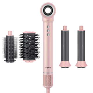 Tanit 5in1 에어 컬링 헤어 드라이기 멀티 스타일러, 핑크