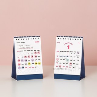 모던픽 2025 미니 탁상달력 신년선물, 퍼플