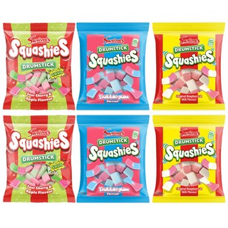스위즐스 드럼스틱 스쿼시 젤리 사워체리앤 애플 버블껌 라즈베리앤 밀크 맛 Squashie DrumStick Candies Variety Pack 6개 119g 상품 이미지