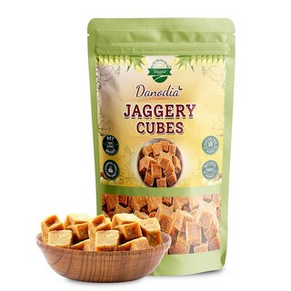 다노디아 푸드 유기농 재규어 큐브 1파운드(450g) 퓨어 & 내추럴 무첨가 감미료 비건 글루텐 프리 정제 설탕 대신 영양소가 풍부한 대안 차와 커피 인도산 원산지, JAGGERY CUBES, 450g, 1개