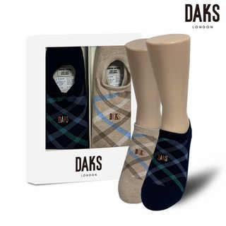 DAKS [DAKS] 명품 양말 선물세트 덧신 덧버선 절대로 벗겨지지 않는 버섯양말 깔끔한 다이아몬드 무늬 사상 애플아울렛닥스양말 438 2족