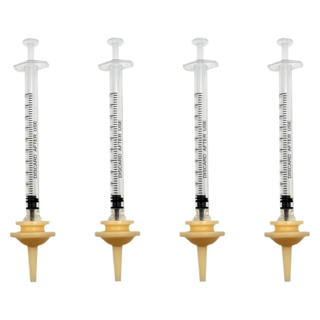 도마뱀 피딩 주사기, 4개, 1ml