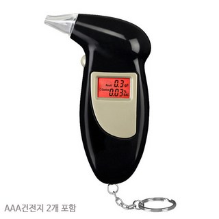 휴대용음주측정기 알코올측정기 음주측정기 건전지2개, 2개