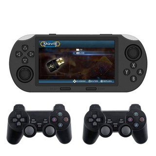 Nichiyou 게임기 4.5인치 IPS 무선 조이스틱2개 20000종 고전 게임기 64G 한국어 지원 오락실 휴대용 게임기, 블랙