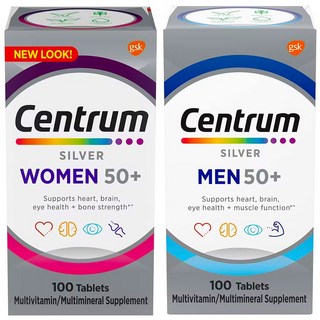 센트룸 센트룸 실버 종합 멀티비타민 여성 100정 남성 100정 총2통 세트, 2개