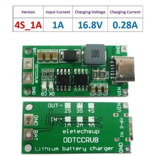 18650 충전기 보드 USB C 스텝 업 부스트 모듈 Li Po 보조배터리 BMS 2S 3S 4S 1A 2A 4A