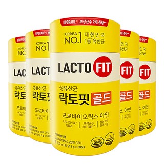 종근당건당 락토핏 생유산균 골드 프로바이오틱스, 100g, 5개