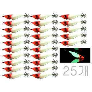 문어낚시 가성비 왕눈이 25개 세트, 백색누드고추장25개