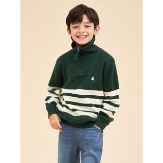 [매장정품] 빈폴 BEANPOLE 키즈 스트라이프 반집업 스웨터 그린 BI4151U03M