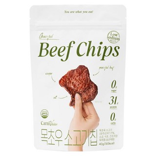 카니비비안 목초우 소고기칩, 저염(염도 0.1%), 1개, 40g