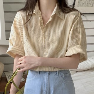주디앤 여성 오빗 시원 스트라이프 반팔 셔츠