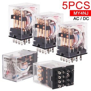 MY4 HH54P MY4N-GS 전자기 릴레이 전원 MY4N-J 4PDT 14 핀 AC DC 6V 12V 24V 36V 48V 110V 220V 380V MY4NJ 5 개, [02] 12V, [01] AC - 5pcs, 5개
