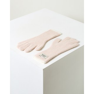 24FW [스마트폰 터치][Cashmere Blended] 핑크 라인배색 캐시미어혼방 핑거홀 장갑 HIGV4F707P1