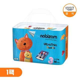 나비잠 기저귀 울트라씬 듀얼핏 밴드 1팩, 중형(M), 40매