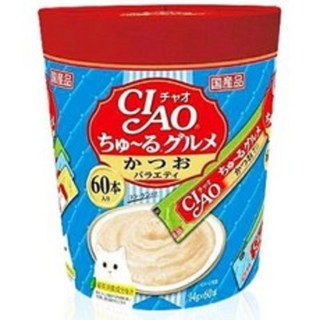 챠오츄르 버라이어티 짜먹는 고양이 간식 60p 가다랑어 14g 1세트 상품 이미지