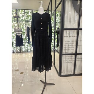 [듀엘] 니트 배색 티어드 원피스