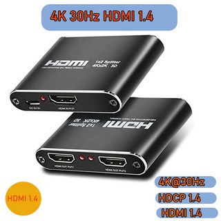 HDMI 2.0 분배기 비디오 어댑터 HDMI 1.4 디스트리뷰터 분배기 PS5 Xbox PC HDTV 용 1 in 2 out 1X2 4K 60Hz, 1개, 1) 4K 30Hz-HDMI 1.4 - check no
