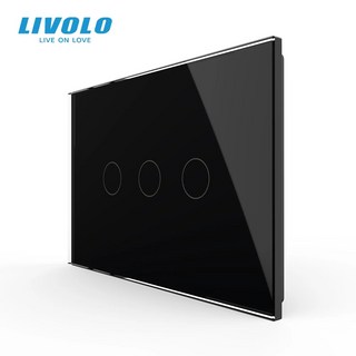 LIVOLO 벽 터치 스크린 패널 스위치 3 갱 단방향 크리스탈 유리 AC110-220V 백라이트 디스플레이 센서, 02 3 gang 1 way-black