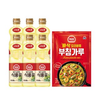 사조 해표 콩기름 0.5L x6개 +부침가루 1KG x1개, 6개, 500ml