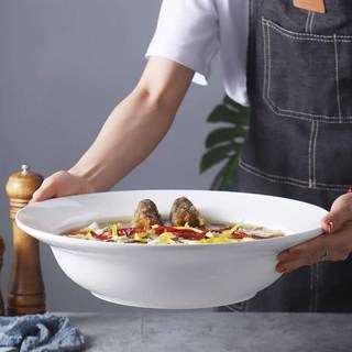 초대형 찜그릇 먹방접시 대형접시 초대형접시 갈비찜 찜닭 접시 식당 호텔, 1개, 1) 10인치 둥근 그릇