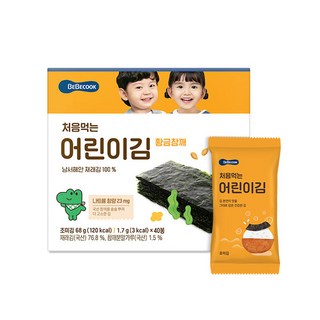 처음먹는 어린이김 황금참깨 1BOX(40봉)/유아반찬, 김 황금참깨1BOX(40봉), 40개, 68g