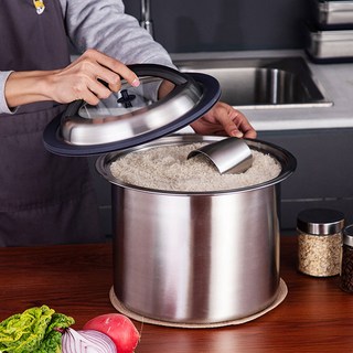 캠프 스테인레스 304 진공밀폐 쌀통 10kg, 1개