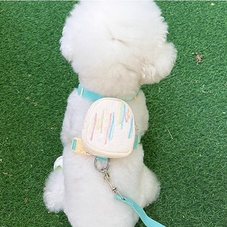 해피펫밀리 솜솜백 하네스 리드줄 세트, 크림