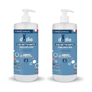 도디 3-in-1 클렌징 워터 프롬 버스 1L 천연 유래 성분 유기농 아기 피부 리브인 트리트먼트, 2개