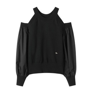 듀엘 트임 퍼프소매 블라우스