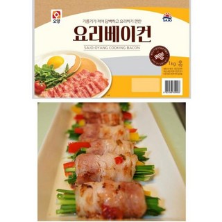 기름기가 적어 담백한 냉동 요리베이컨 1kg / 치즈 감자 소세지 Bacon 파스타면 마늘, 1개