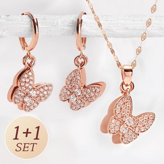 주리에떼 14K 18K 목걸이 귀걸이 1+1 세트 로즈골드