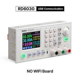 USB Wifi DC 조절식 스텝 다운 전압 벤치 조절 전원 공급 장치 벅 컨버터 배터리 충전 RD6030 RD6030W 60V 24A, 1개
