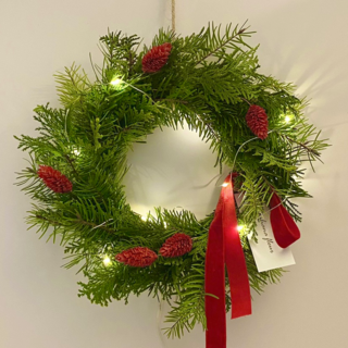 생화 크리스마스 쁘띠 리스 만들기 DIY KIT 인테리어 소품 만들기 수업 재료 학교 단체 원데이, 15cm리스틀, 그린+골드안개, 1개