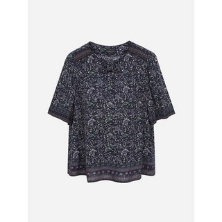 써스데이아일랜드 보더 믹스 블라우스T254MBL350W