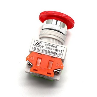 LDEXIN 22mm 빨간색 버섯 캡 비상 정지 푸시 버튼 스위치, 1NO 1NC DPST, 1개 빨간 버섯캡 버튼 LDEXIN 22mm 빨간색 버섯 캡 비상 정지 푸시 버튼 스위치, 1NO 1NC DPST, 1개 빨간 버섯캡 버튼
