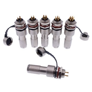 IP68 금속 커넥터 M12 GX12 12G 구리 접촉 2 핀 3 4 5 6 7 5A 방수 플러그 및 소켓 세트, 5P, 1개
