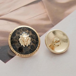 도파민 젤리 버튼 영국 사자 머리 양각 바느질 단추 도구 블라우스, 3. Golden black 18MM, 1개
