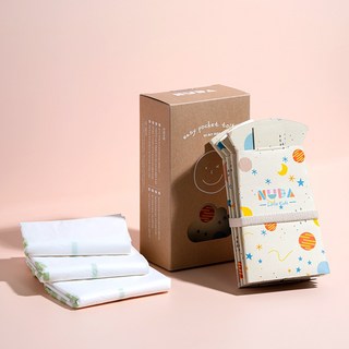 누다 접이식 휴대용 유아 아기변기 + M클린백 3매 싱글 세트, Pink(M size)