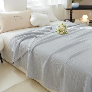 코튼 담요 술 소파 커버 여름 쿨링 거즈 타올 다기능 더블 침대보, A. 150cmx200cm, 3. Color as photo, 1개