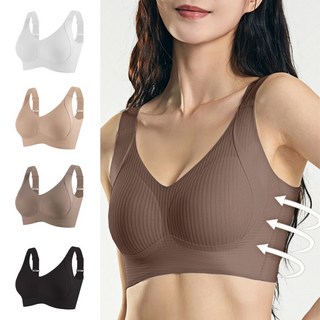 MOTRIA 노와이어 처진가슴 보정 심리스 스포츠브라 4세트 D12-01