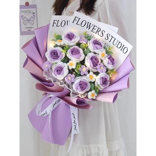 뜨개질 꽃다발 플라워 양모 니트